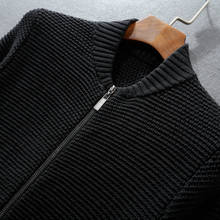Men Stand Collar Luxury 1010% Cotton Zipper Winter Solid Color Slim Fit Sweater Man Plus Size 6XL 2024 - buy cheap