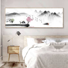 Китайская абстрактная картина маслом в стиле Дзен пейзаж на холсте плакаты и принты настенные картины для гостиной домашний Декор без рамки 2024 - купить недорого