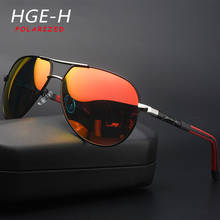 HGE-H Brand Designer Pilot Polarized Sunglasses Men High Quality Spring Hinge Sun Glasses Driving Travel UV400 Goggles KD158 2024 - buy cheap