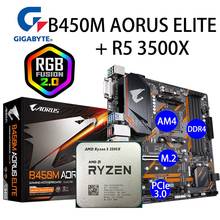 Разъем AM4 B450M AORUS ELITE + AMD Ryzen 5 3500X, набор материнской платы AMD B450, Игровая плата, комплект AM4 Ryzen Kit AM4 Combo 3500X AMD 2022 - купить недорого