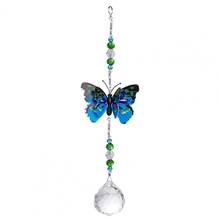 Janela decorativa sun catchers prismas borboleta pendurado pingente de cristal decoração 2024 - compre barato