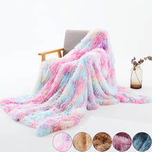 Tie Dye Blankets Bedding Winter Fur Throw Blanket Fleece Flannel Fur Throw Blanket Sleep Thick Blankets Beds Home Textile D30 2024 - buy cheap