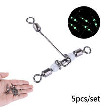 5 pçs/pçs/set giros de pesca luminosa t-forma 3 vias fishhooks conector cross line rolando com pérolas contas divisor ferramentas de pesca 2024 - compre barato