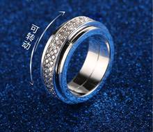 Anillo con incrustaciones de cristal austriaco para mujer, joyería a la moda, anillos de boda giratorios al por mayor, novedad de verano 925 2024 - compra barato