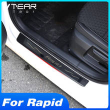 Vtear Car Door Sill Plates Pedal Cover Interior Scuff Plate Film Protect Decoration Trim Accessories Parts For Skoda Rapid 2021 2024 - buy cheap