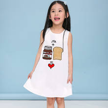 Vestido de verano con cuello redondo para niña, prenda Kawaii con estampado de salsa de Chocolate, para fiesta 2024 - compra barato