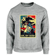 Joseph Joestar OH MY GOD Sweatshirts Men Jojos Bizarre Adventure Jojo Harajuku Crewneck Hoodies Winter Autumn Cartoon Streetwear 2024 - buy cheap