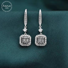 Aazuo-pendientes de oro blanco de 18K para mujer, aretes de Princesa Real con forma redonda de diamante, moda Ins, fiesta de boda, Au750 2024 - compra barato
