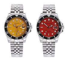 Parnis Top Men's Watches 40mm Yellow Dial Ceramic Bezel Calendar Miyota 8215 Automatic Mechanical Movement Mens Wristwatch 2024 - buy cheap