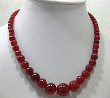 Encantador collar de jade natural rojo de 6-14mm 2024 - compra barato