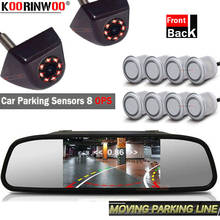 Koorinwoo-Kit completo de timbre de vídeo para coche, cámara de guía de trayectoria dinámica Parktronic, Sensor trasero delantero 8, sistema trasero de Radar de marcha atrás 2024 - compra barato