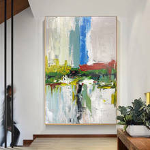 Pintura abstrata à mão estilo nodico, pintura a óleo moderna, tela para parede da sala, decoração de casa sem moldura 2024 - compre barato