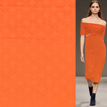 Orange vintage pattern design jacquard silk cotton blended fabric 16momme,SCT483 2024 - buy cheap