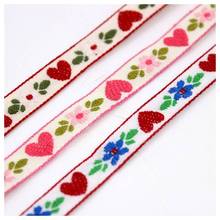 Cusack 4 m 1 cm Embroidered Heart Webbing Lace Trim Ribbon for Garment Home Textiles DIY Crafts Trimmings 4 Colors 2024 - buy cheap