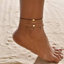 Moda dupla camada corrente de cristal anklet para as mulheres verão descalço sandálias cor prata pulseiras boêmio praia pé jóias 2024 - compre barato