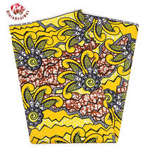 Último padrão de flores amarelo brilhante, tecido africano bazin rico tecido estampado de cera africana, novo bintarealcera 24fs1328 2024 - compre barato