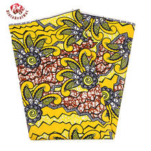 Latest Bright Yellow Flower Pattern Batick Bazin Riche African Fabric African Wax Prints Fabric new bintarealwax 24FS1328 2024 - buy cheap