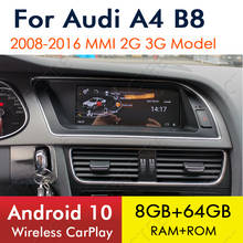 Android 10 8gb + 64gb 4g lte carplay para audi a4 b8 8k 2008 2016 mmi 2g 3g carro multimídia jogador gps navegação estéreo bt wifi 2024 - compre barato