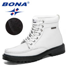 Bona-botas de neve masculinas, tênis para atividades ao ar livre, quente com cadarço, cano alto, moda 2021 2024 - compre barato