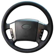 Hand Sew Black Genuine Leather Car Accessories Custom Comfortable Steering Wheel Cover for Kia Sorento 2004 2005 2006 2007 2008 2024 - buy cheap