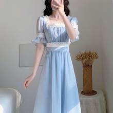 Lace French Fairy Dress Summer Designer Elegant Women Mid Dress 2021 Vintage Casual Midi Dress Fashion Part Office Lady Clothing 2024 - buy cheap