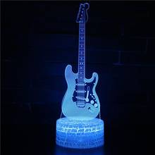Серия светодиодных 3d-ночсветильник для гитары, скрипки, цветной сенсорный пульт дистанционного управления, креативный подарок, Usb-ночник 2024 - купить недорого