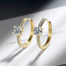 Luxury Charming Big Hoop Earrings For Women Crystal Stud Zirconia Stone Golden/White Shiny Hoops Piercing Earring Jewelry Gift 2024 - buy cheap