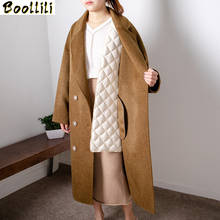 Abrigo de lana Boollili, ropa para mujer, 2020 lana cálida coreana, chaqueta de Otoño Invierno, abrigo Vintage de lana para mujer, abrigo para mujer 2024 - compra barato