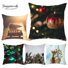 Fuwatacchi Christmas Day Pillow Covers New Year Featival Gift Cushion Cover for Home Sofa Decorative Throw Pillowcases 45*45cm 2024 - buy cheap