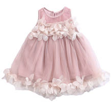 Vestido de princesa Floral para niña, vestido sin mangas con volantes, tutú, bola, pétalo, tul, Formal, bonito, novedad de 2020 2024 - compra barato