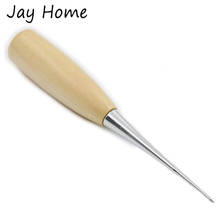 12cm Wooden Handle Awl Pin Punching Hole Maker Drillable Stitching Punch Needle Awl DIY Leather Craft Shoe Repair Sewing Tools 2024 - buy cheap