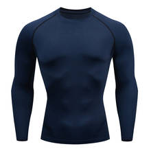 Autumn Men's Running T-shirt Compression long sleeve Top Shirt Plus size Sweat Fitness MMA Shirt Solid color Casual T-shirt  Men 2024 - buy cheap