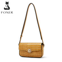 FOXER Brand Vintage Underarm Bag Buckle Flap Bag for Lady Cow Leather Shoulder Handbag Women Crossbody Bags Fashion Girl's Purse 2024 - buy cheap