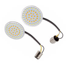 2 led de seta âmbar/branco para motocicleta, 2 peças, estilo bala, para harley fuga, dyna electra glide, fatboy, flstf, personalizado 2024 - compre barato