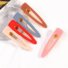 Geometric Hollow Hairpin Candy Color Bangs Clip Side Folder Duckbill Retro Word Hair Accessories Barrette 2024 - buy cheap