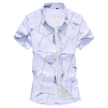 Summer New Geometric Pattern Short Sleeve Shirt Men's Print Beach Blouse 2021 Summer Clothing Plus Asian Size 5XL 6XL 7XL 2024 - buy cheap