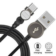 2020 Newest Micro USB Type C 3A Fast Charger Cable for Samsung Huawei Mobile Phone Charging USB-C data cord 180 degree 2024 - buy cheap