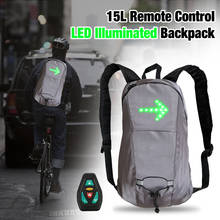 Mochila de Ciclismo de 15L, con 4 luces LED de dirección, Control remoto, recargable, iluminada con LED, bolsa para bicicleta para conducción nocturna segura 2024 - compra barato