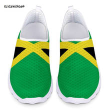 ELVISWORDS Jamaica Flag Printing Flats Shoes for Women Air Mesh Casual Female Sneakers Soft Light Spring Summer Girls Lazy Shoes 2024 - buy cheap