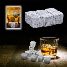 Cubo de hielo de piedra para whisky, accesorio de Bar de piedra de granito para whisky, 6 piezas 2024 - compra barato