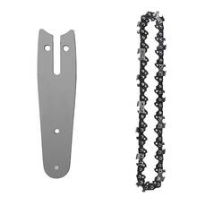 Universal 4 Inch Electric Chain Saw and Guide Plate Mini Chainsaw Replacement Chain for Electric Pruning Garden 2024 - buy cheap