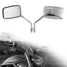 DERI 1Pair Universal Rectangle Aluminum Motorcycle Rearview Mirrors 10mm Chrome mirror moto Scooter E-Bike retrovisor de moto 2024 - buy cheap