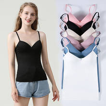 Sanderala Woman Modal Padded Lingerie Tops Sexy Sleeveless Women Vest V Wirefree Bra Fashion Sleepwear Crop Top Soild Underwear 2024 - buy cheap
