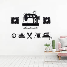 Sewing Shop Wall Stickers Sew Machine Wall Decor Iron Button Scissors Vinyl Decals Clothing Store Decoration Stitching Heart 2024 - buy cheap