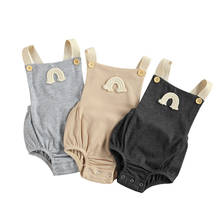 3 Colors Newborn Baby Boys Girls Rainbow Print Sleeveless Backless Jumpsuits 0-18M Romper 2024 - buy cheap