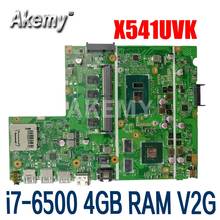 Akemy X541UVK motherboard mainboard Para For Asus X541UVK X541UJ X541UV X541U F541U i7-6500U R541U laptop motherboard CPU 4GB RAM V2G 2024 - compre barato