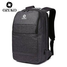 Ozuko mochila unissex para laptop, bolsa para viagem e lazer com carregamento usb, grande capacidade 2024 - compre barato