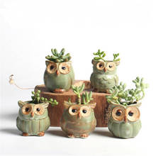 5Pcs Quality Cute Small Owl Shaped Flower Pots Ceramic Mini Succulents Pots Creative Home/Garden/Office Decoration Flower Vases 2024 - buy cheap