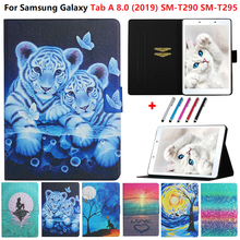 Funda de piel sintética para Samsung Tab A8 A 8, 2019, SM-T290, Tigre, gato, para Galaxy Tab A 8,0, T290, T295, T297, con bolígrafo 2024 - compra barato