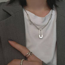 Vintage Paper Clip Pendant Necklace For Women Unique Design Pin Clavicle Chain Female Simple Temperament Jewelry 2024 - buy cheap